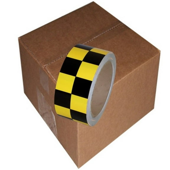 Checkerboard Vinyl Tape 2" X 36 Yard Roll Black / Yellow (24 Roll/Case)