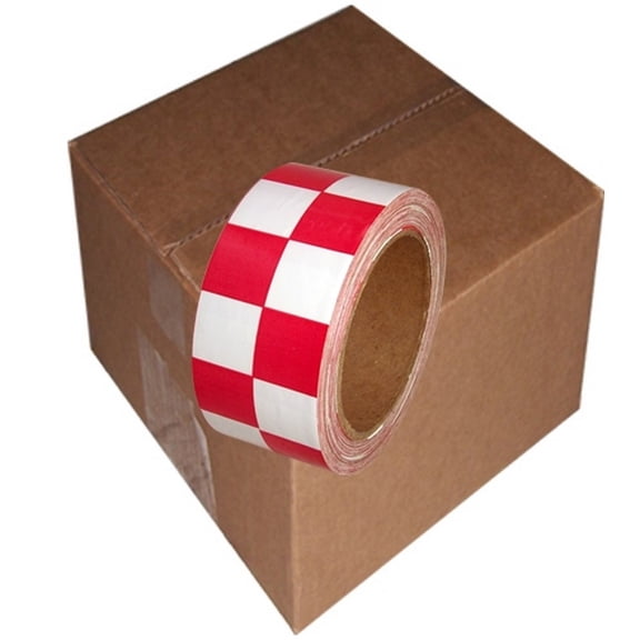 Checkerboard Vinyl Tape 2" X 36 Yard Roll Red / White (24 Roll/Case)