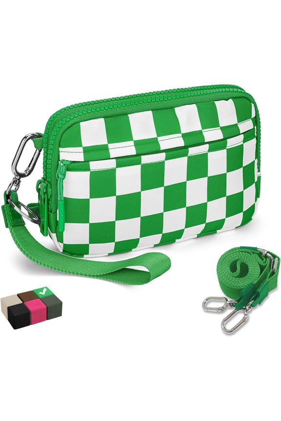 Checkerboard Wristlet Wallets for Women