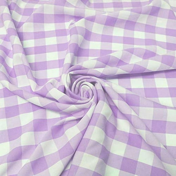 Checkered 1" Gingham 100% Polyester Buffalo Check Fabric by the 5, 10, 15 and 20 Yard Increment, 58”/60”, All Colors