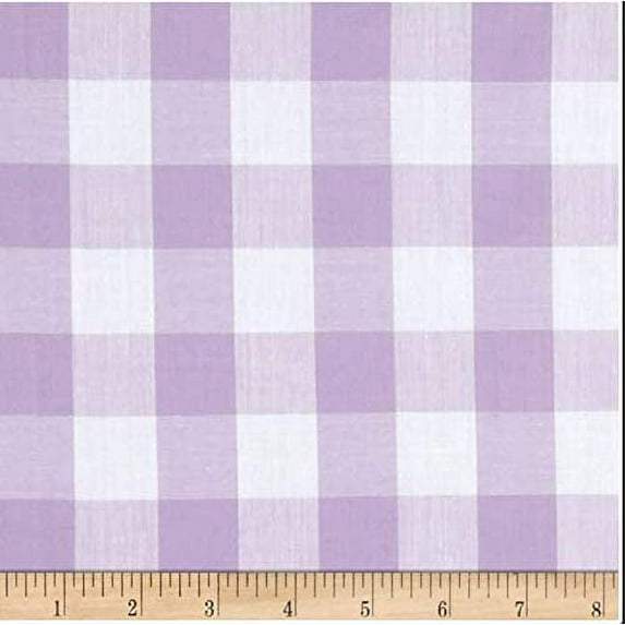 Checkered 1" Gngham Poly Cotton Fabric by the 5, 10, 15 and 20 Yard Increment, All Colors