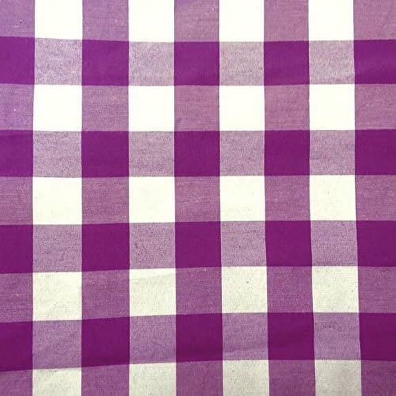 Checkered 1" Gngham Poly Cotton Fabric by the 5, 10, 15 and 20 Yard Increment, All Colors