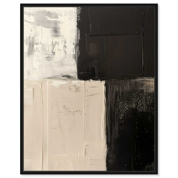 Checkered Abstract Shapes Wall Art Canvas Wall Art by Art Remedy, Black Floater Frame, 17" x 21"