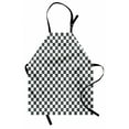 thumbnail image 1 of Checkered Apron Monochrome Composition with Classical Chessboard Inspired Abstract Tile Print, Unisex Kitchen Bib Apron with Adjustable Neck for Cooking Baking Gardening, Grey White, by Ambesonne, 1 of 3