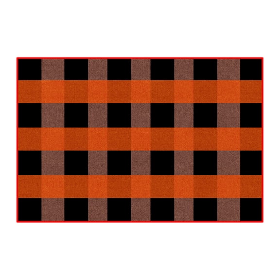 Checkered Area Rug Washable Doormats Rugs for Layered Front Door Mats, Porch, Entryway, Kitchen, Farmhouse 16" X 24" Brown
