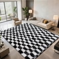 thumbnail image 1 of Checkered Area Rugs for Bedroom Living Room,6x9 Black and White Fluffy Soft Checkered Rug Fuzzy Shag Shaggy Carpet, Indoor Plush Floor Rugs for Kids Boys Girls Teen Dorm Nursery Home Decor, 1 of 16