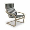 thumbnail image 1 of Checkered Armchair Pad and Slipcover, Diagonal Stripes Squares Monochrome Sketchy Geometric Grid Revival Tile, 1 Piece Soft Cushion Replacement with Removable Cover, White Charcoal Grey, by Ambesonne, 1 of 1