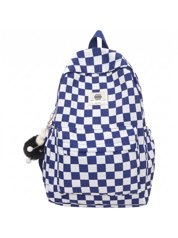 Checkered Backpack, Classic Plaid Travel Casual Daypack