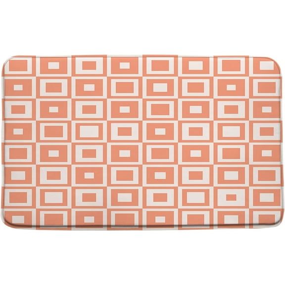 Checkered Bath Mat Plaid Retro Abstract Geometric Vintage Modern Hippie Square Boho Aesthetic Bathroom Kitchen Rugs,16x48 Inch