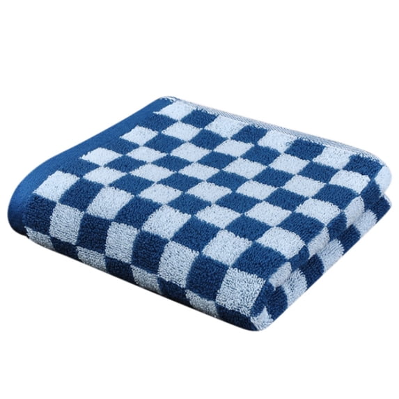 Checkered Bath Towels for Bathroom, Shower Towels 30" x 14", Super Soft and Quick Dry, Colorful Towel for Summer Beach Pool Blue