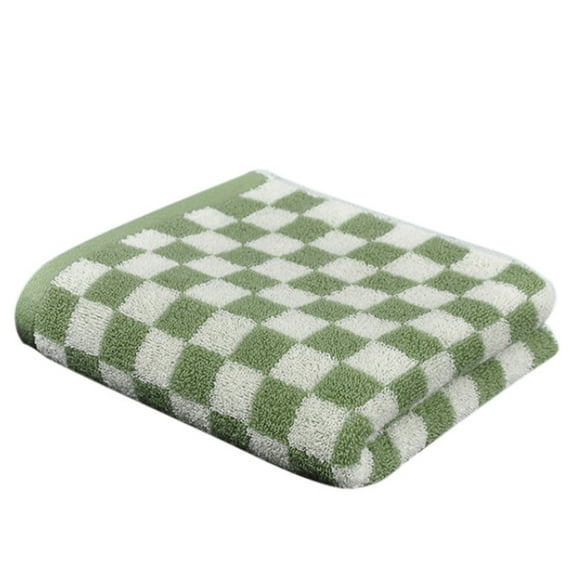 Checkered Bath Towels for Bathroom, Shower Towels 30" x 14", Super Soft and Quick Dry, Colorful Towel for Summer Beach Pool Green