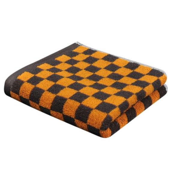 Checkered Bath Towels for Bathroom, Shower Towels 30" x 14", Super Soft and Quick Dry, Colorful Towel for Summer Beach Pool Orange