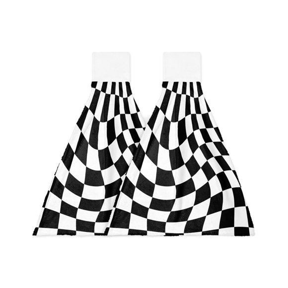 Black And White Checkered Towels