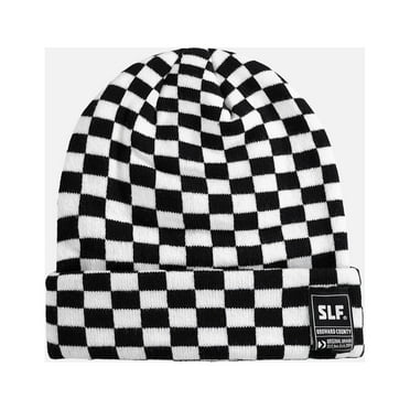 Checkered Black White Beanie