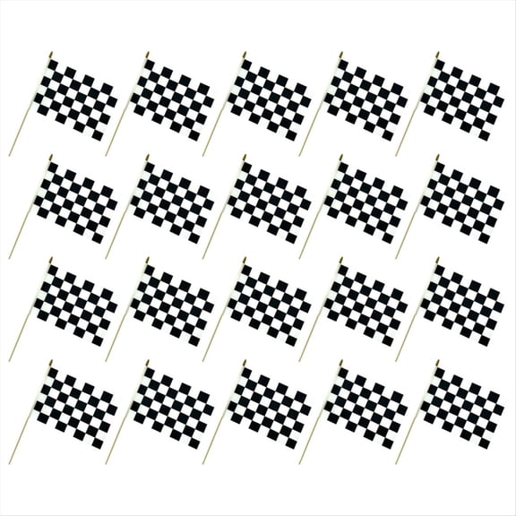 Checkered Black and White Racing Stick Flag Small Mini Handheld Racing Flag Competition Flag(20pcs)