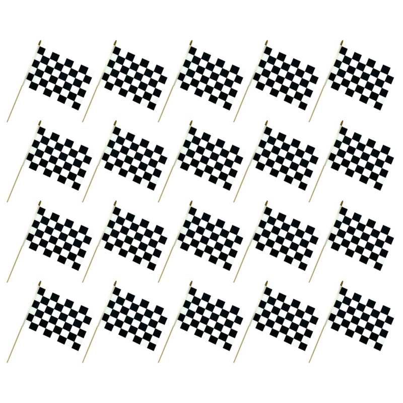 checkered-black-and-white-racing-stick-flag-small-mini-handheld-racing-flag-competition-flag-20pcs-walmart-com