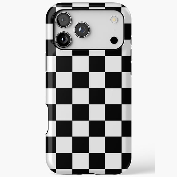 Checkered Black and White Retro Skater Emo Racing Pattern Case for iPhone 11 12 13 14 15 16 17 Pro Max