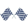 thumbnail image 1 of Checkered Blue White Flag Racing Car Sticker Vinyl Decal Laptop Room Bedroom Decor Window Vinyl Decal Sticker High Quality Waterproof Adhesive Bumper Sticker (30x10inch), 1 of 1