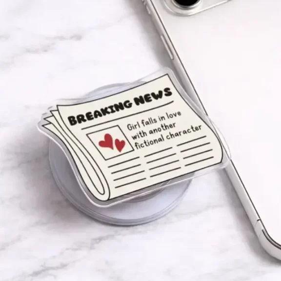 Checkered Bow Phone Grip, Grips Phone Holder, Book Lover E-Reader Grip Accessory