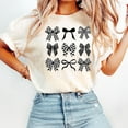 thumbnail image 1 of Checkered Bow TShirt, Coquette Bow Shirt, Bows Shirt, Black Bow Shirt, Retro TShirt, 1 of 5