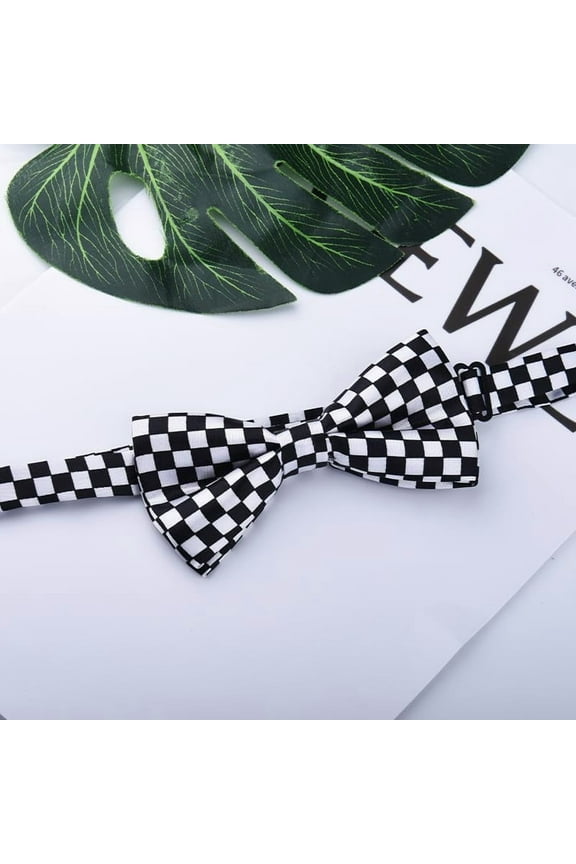 Checkered Bow Tie for Men Leopard Bowtie for Mens Dogs Cats Bowtie Cosplay Halloween Bow Ties for Men Women