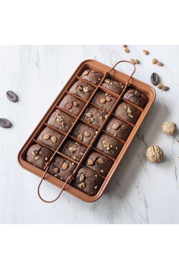 Checkered Brownie Baking Pan Cake Bread, Thickening Non-stick Baking Mold With Slicer, 12 X 8 X 2 " Square, FYCONE