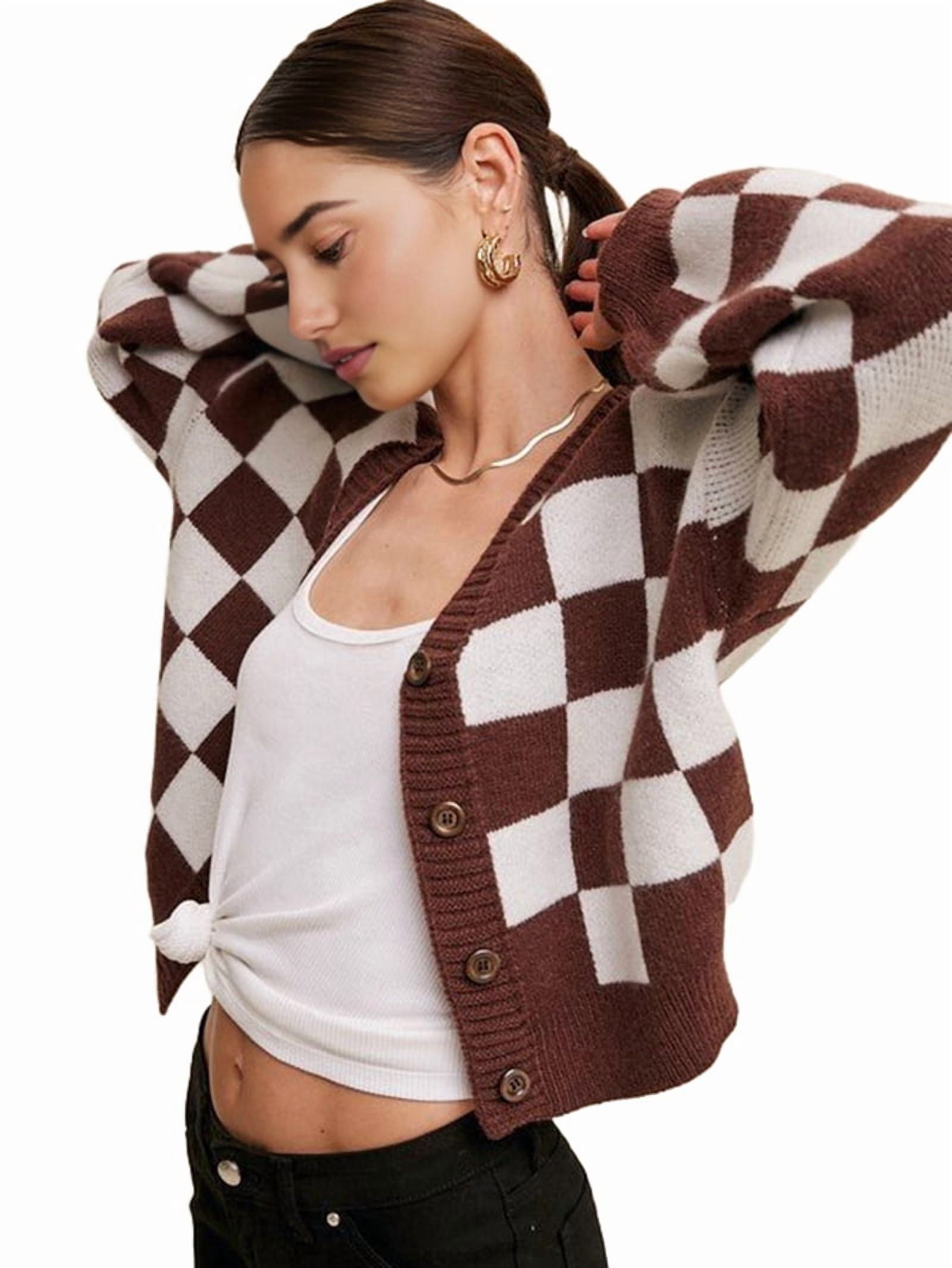 Checkered-Button-Down-Crop-