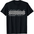 thumbnail image 1 of Checkered Checker Black & White Racing Flag Horizontal T-Shirt, 1 of 3