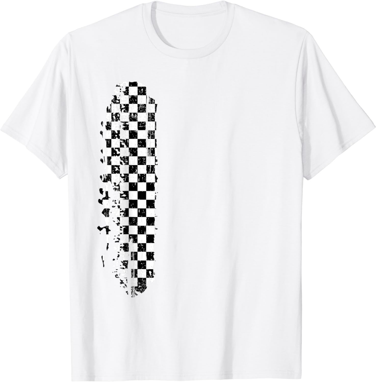 Checkered Checker Black & White Vertical Stripe T-Shirt Checkered Checker Black & White Vertical Stripe T-Shirt