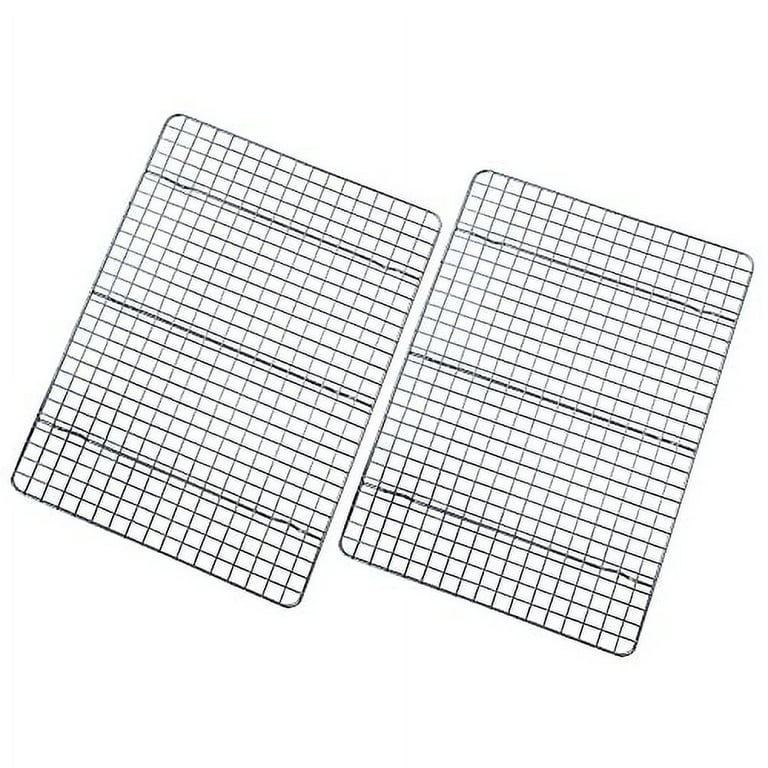 Cooling Rack Set of 2 Stainless Steel Oven Safe Grid Wire Racks Cooking Baking