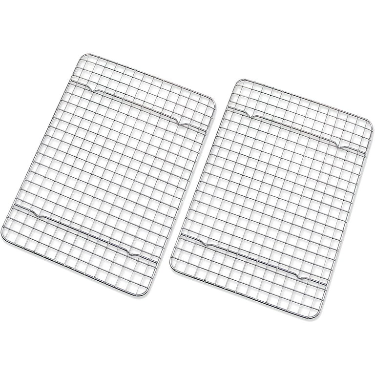 Checkered Chef Cooling Racks For Baking - Quarter Size - Stainless Steel  Cooling Rack/Baking Rack Set of 2 - Oven Safe Wire Racks Fit Quarter Sheet