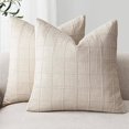 thumbnail image 1 of Checkered Chenille Decorative Pillow Cover 50X50Cm Size Soft Breathable Skin-Friendly Material Hidden Zipper Design For Living Room Sofa Bedroom Office Outdoor Decor Perfect For, 1 of 7