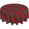 thumbnail image 1 of Checkered Christmas Tablecloth Round 60 Inch,Red Green Retro Plaid Table Cloth,Stain Resistance Polyester Winter Xmas Holiday Table Covers for Kitchen Dining,Small Tablecloth for Parties Picnic, 1 of 6