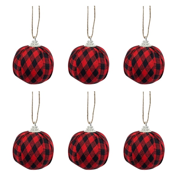 Checkered Christmas Tree Ornaments 6 Pack Buffalo Check Fabric Balls With Hanging Loops Rustic Farmhouse Holiday Decor For Tree Wreaths And Displays with no hassle at all