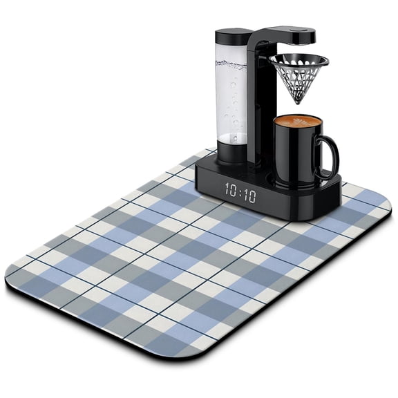 Checkered Coffee Drying Mat Your Chic Kitchen and Coffee Bar Essential Absorbent and Easy to Clean Coffee Mat Retro Aesthetic 195x12 inch