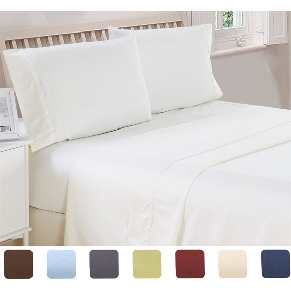 Checkered Collection Embossed 4 Piece Deep Pocket 1800 Series Bed Sheet Set Comfortable, Breathable, Soft & Extremely Durable by Lux Decor
