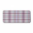thumbnail image 1 of Checkered Computer Mouse Pad, Thin Geometric Strips Retro Folkloric Irish Cultural Design, Rectangle Non-Slip Rubber Mousepad X-Large, 35" x 15" Gaming Size, Violet Blue Turquoise, by Ambesonne, 1 of 2