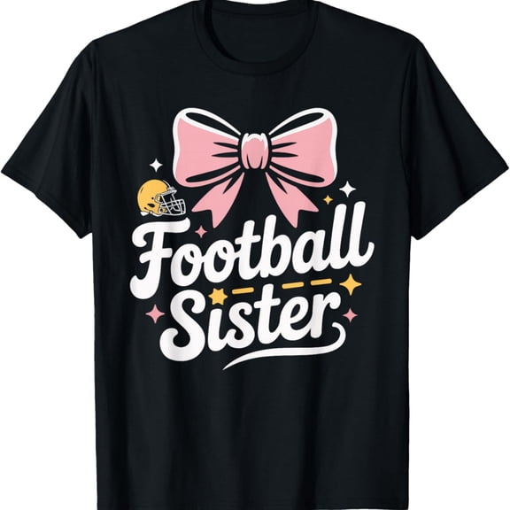 Checkered Coquette Bow Football Sister Game Day Wo Funny T-Shirt