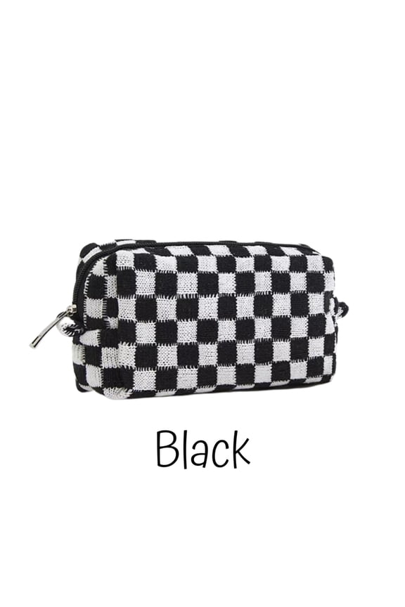 Checkered Cosmetic Bag
