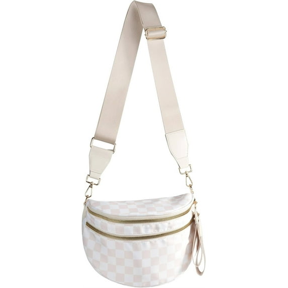 Checkered Crossbody Bag Bum Bag for Women Spacious Fanny Packs Belt Bag