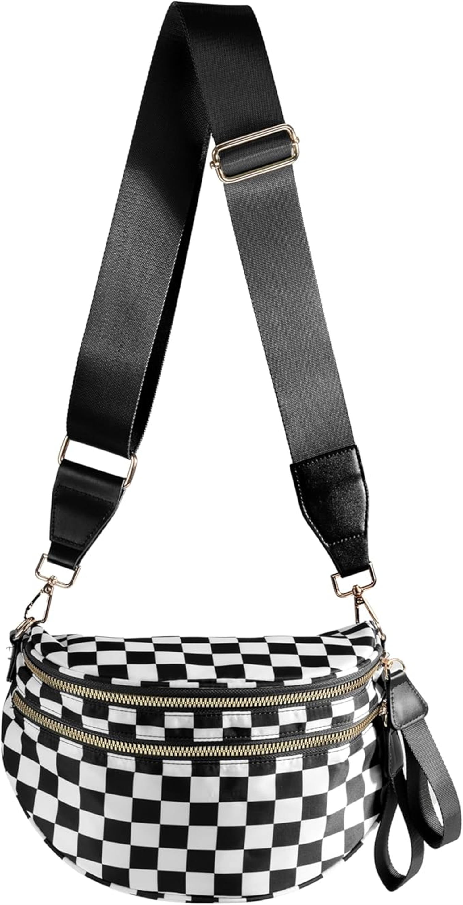 Checkered Crossbody Bag Bum Bag for Women Spacious Fanny Packs Belt Bag