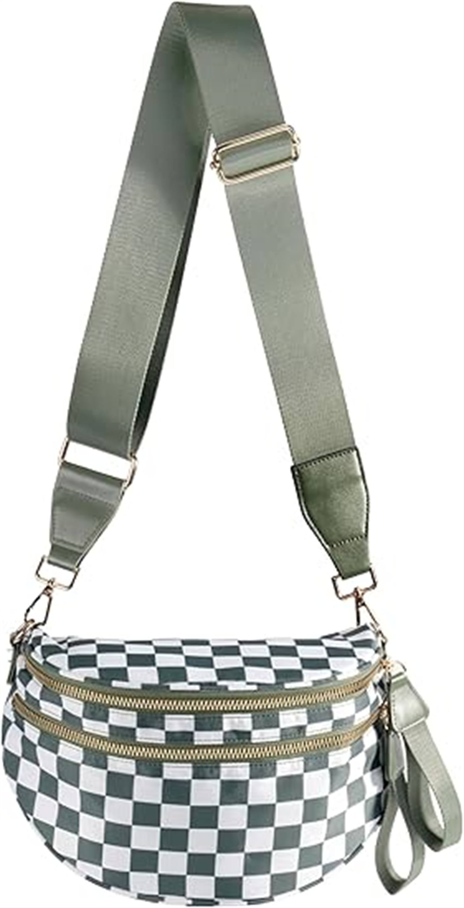 Checkered Crossbody Bag Bum Bag for Women Spacious Fanny Packs Belt Bag