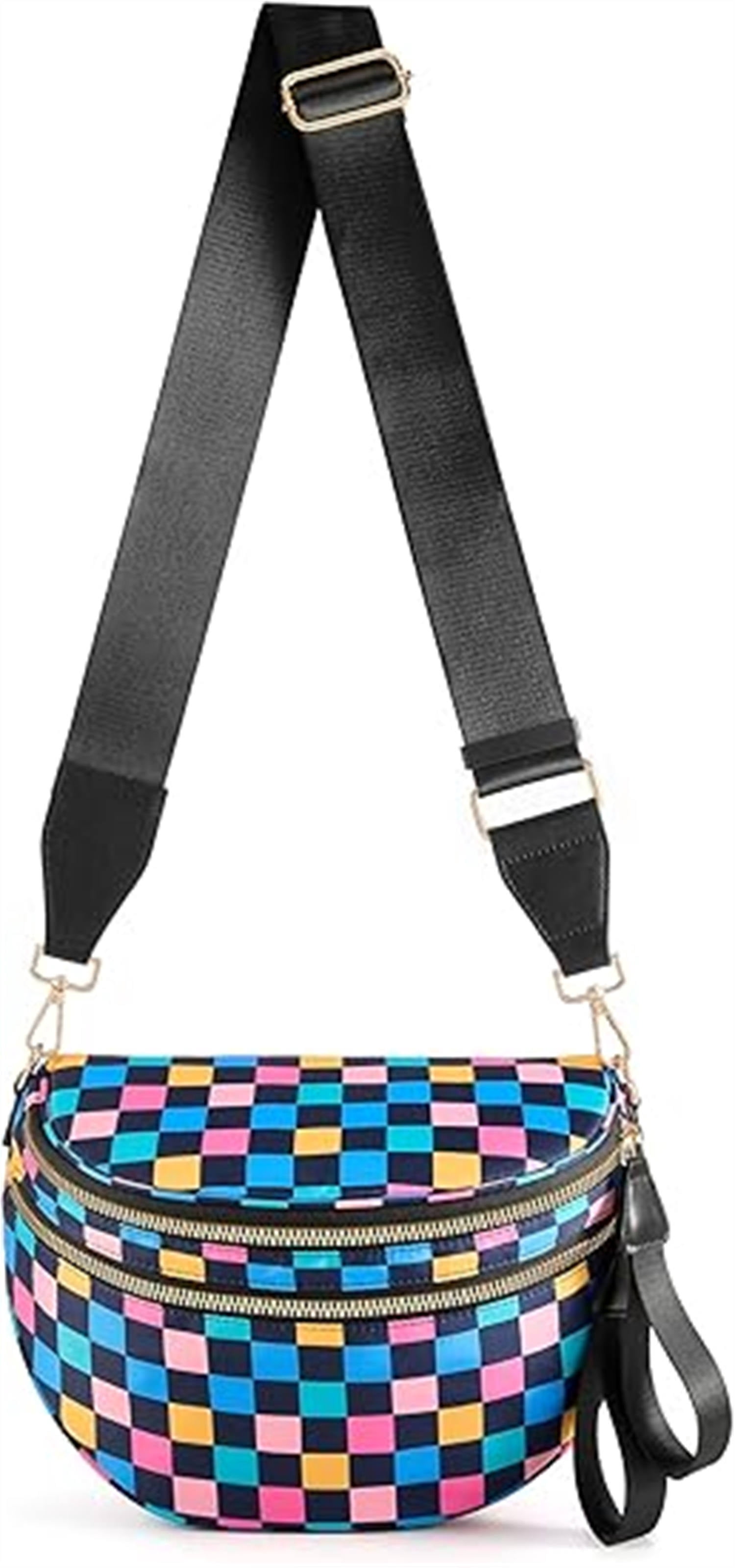 Checkered Crossbody Bag Bum Bag for Women Spacious Fanny Packs Belt Bag