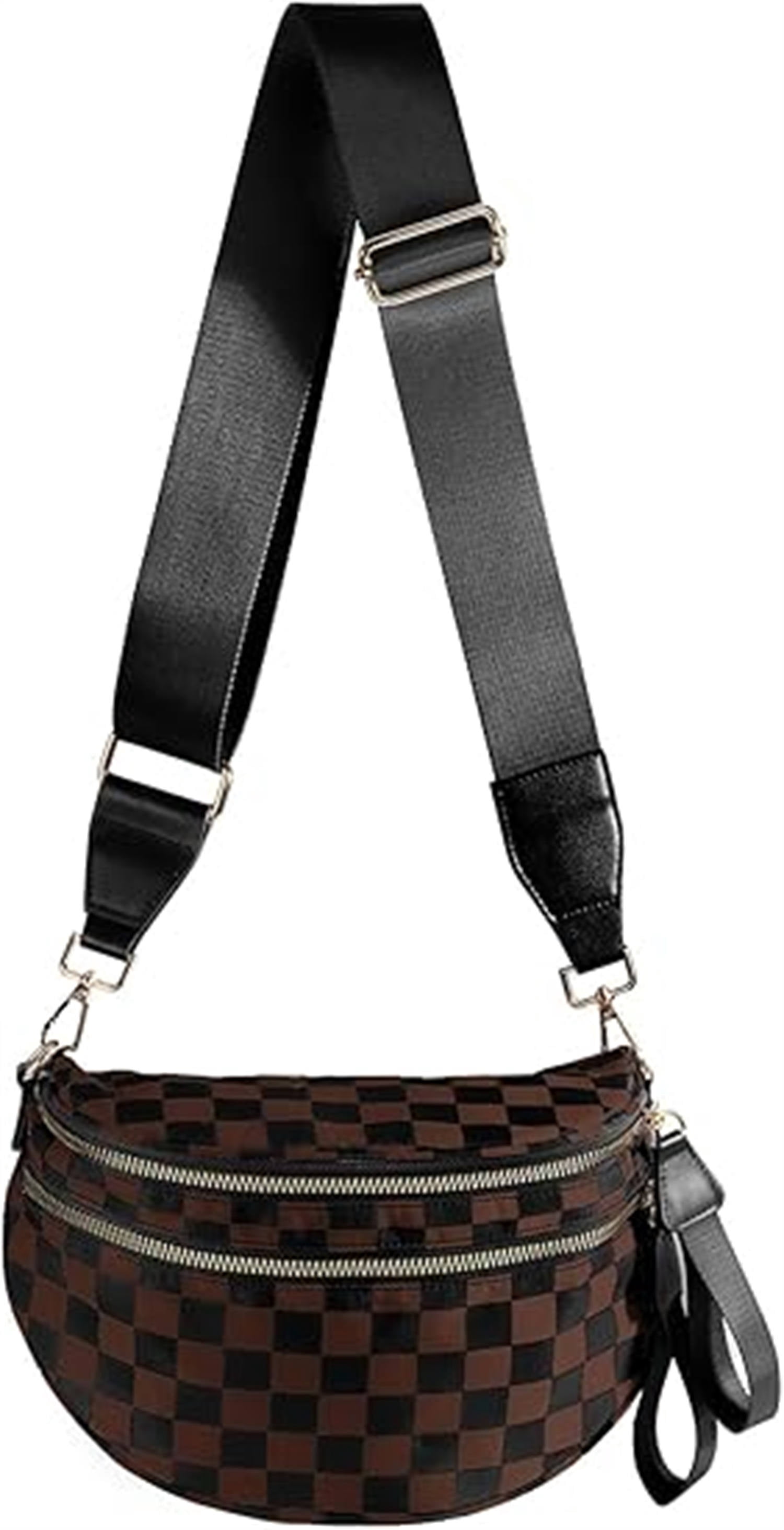 Checkered Crossbody Bag Bum Bag for Women Spacious Fanny Packs Belt Bag