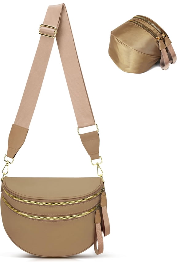 Checkered Crossbody Bum Bags for Women, Spacious Nylon Bum Bag witn Adjustable Strap