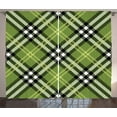 thumbnail image 1 of Ambesonne Checkered Curtains 2 Panel Set, Symmetrical Celtic, 108" x 84", Pale Yellow Fern Green, 1 of 3