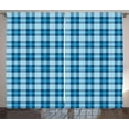 thumbnail image 1 of Ambesonne Checkered Curtains 2 Panel Set, Picnic Tile in Blue, 108" x 90", Blue Pale Blue, 1 of 3