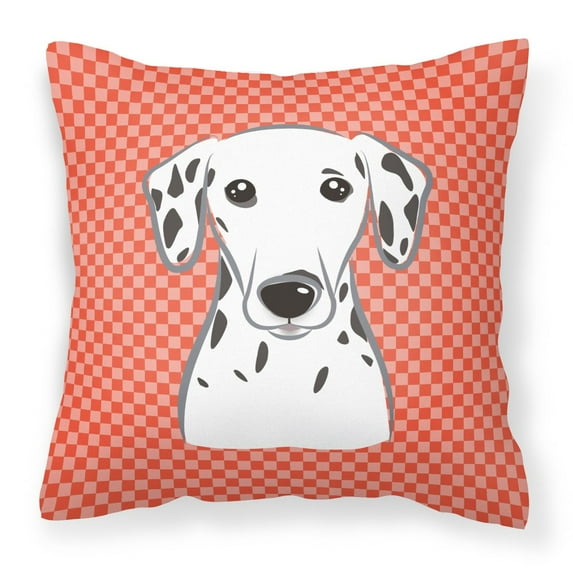 Checkered Cute Dog Face Fabric Decorative Pillow