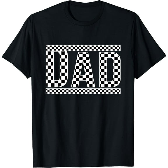 Checkered Dad Black White Funny Father's Day T-Shirt