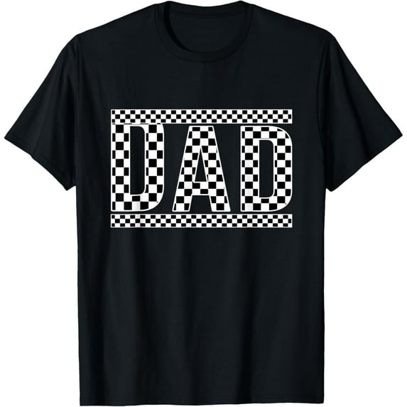 Checkered Dad Black White Funny Father's Day T-Shirt